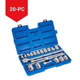 Socket Set 20-pc, 3/4-in Drive, SAE, Steel, Chrome