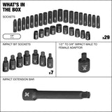 MAXIMUM 1/2-in Drive Professional Grade Impact Socket Set, 38-pc, CRMO