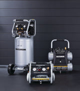 MAXIMUM 15-Gallon Oil-Free Quiet Portable Vertical Air Compressor with Top Tray