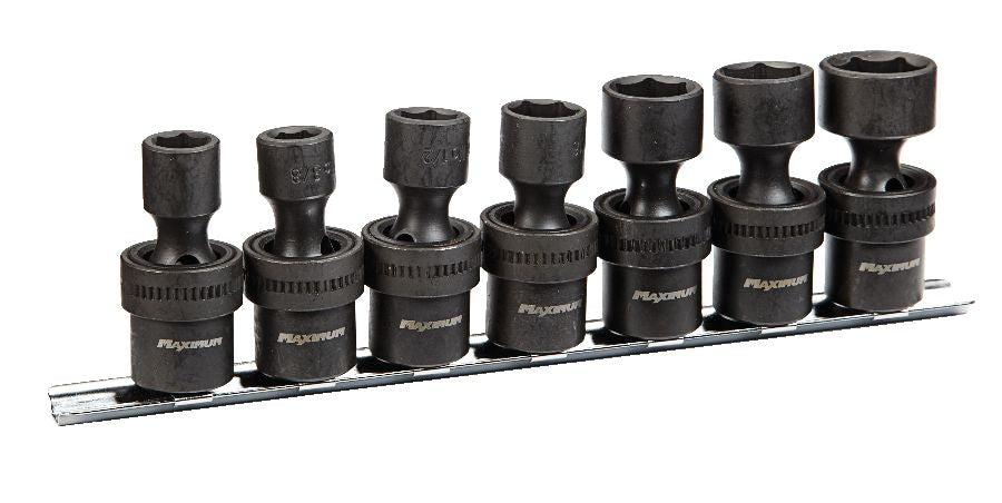 MAXIMUM 3/8-in Drive Swivel Impact Socket Set, 7-pc, SAE, CRMO
