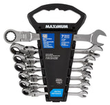 MAXIMUM Flexhead Ratcheting Wrench Set, Alloy Steel, Metric, 7-pc