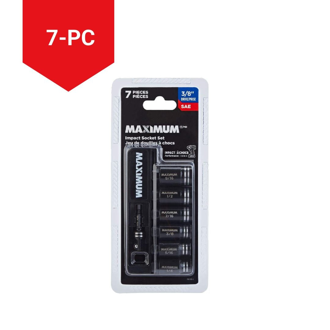 MAXIMUM Impact Driver Socket Set, SAE, 7-pc