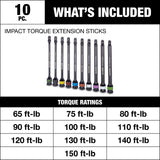 MAXIMUM Impact Torque Extension Sticks, 10-pc