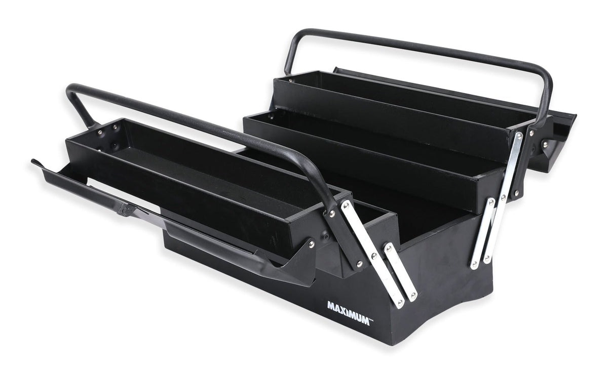 MAXIMUM Portable 5-Tray Cantilever Tool Box, Black, 21-in