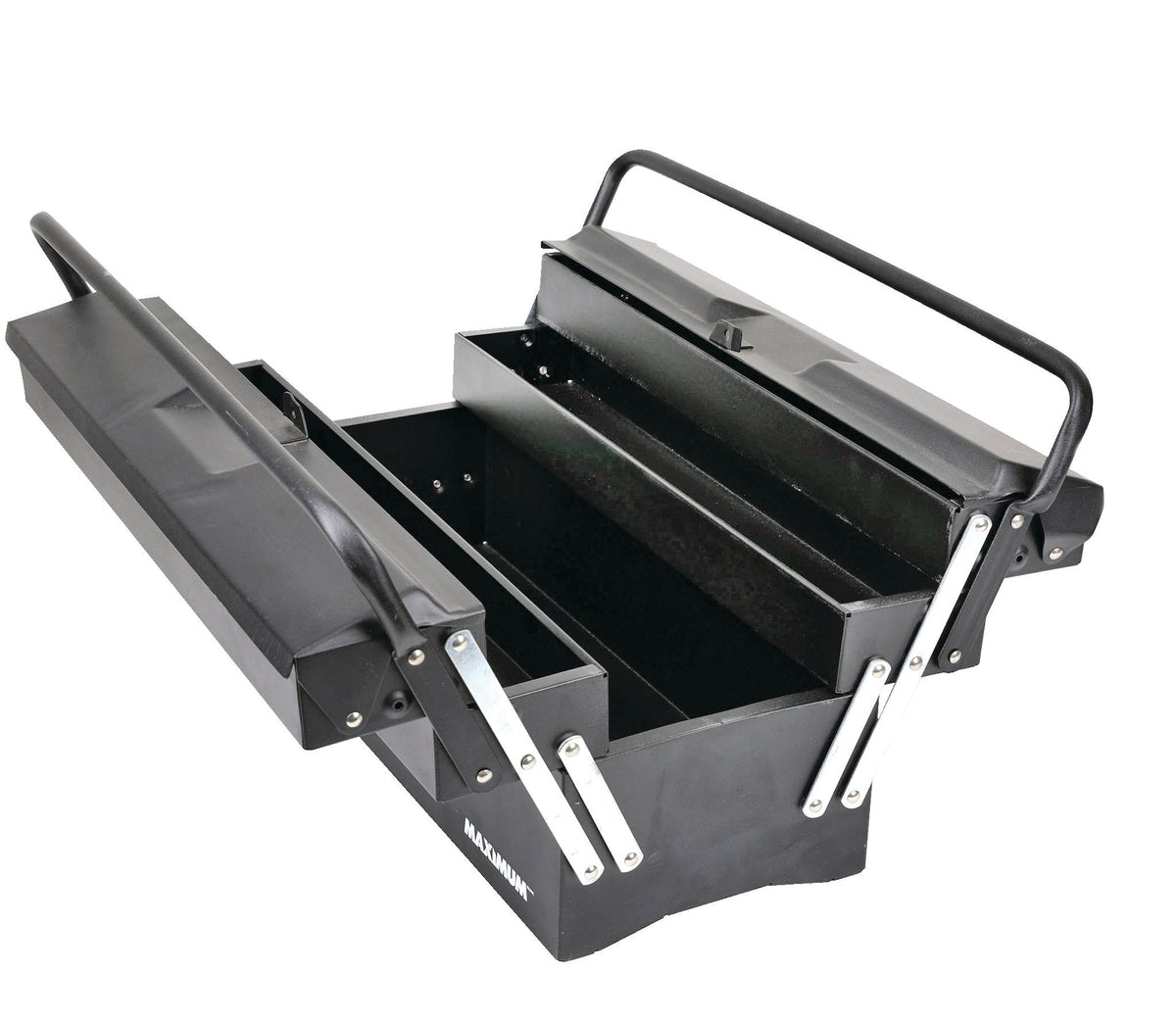 MAXIMUM Portable 5-Tray Cantilever Tool Box, Black, 21-in