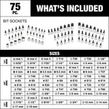 MAXIMUM Professional Grade Bit Socket Set, 75-pc