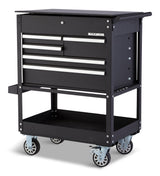MAXIMUM Rolling Mechanics Tool Cart with 5 Drawers, Black, 30-in