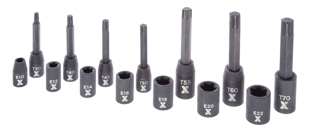 MAXIMUM Star-drive & E-Star-drive Impact Bit Socket Set, 14-pc, SAE/Metric
