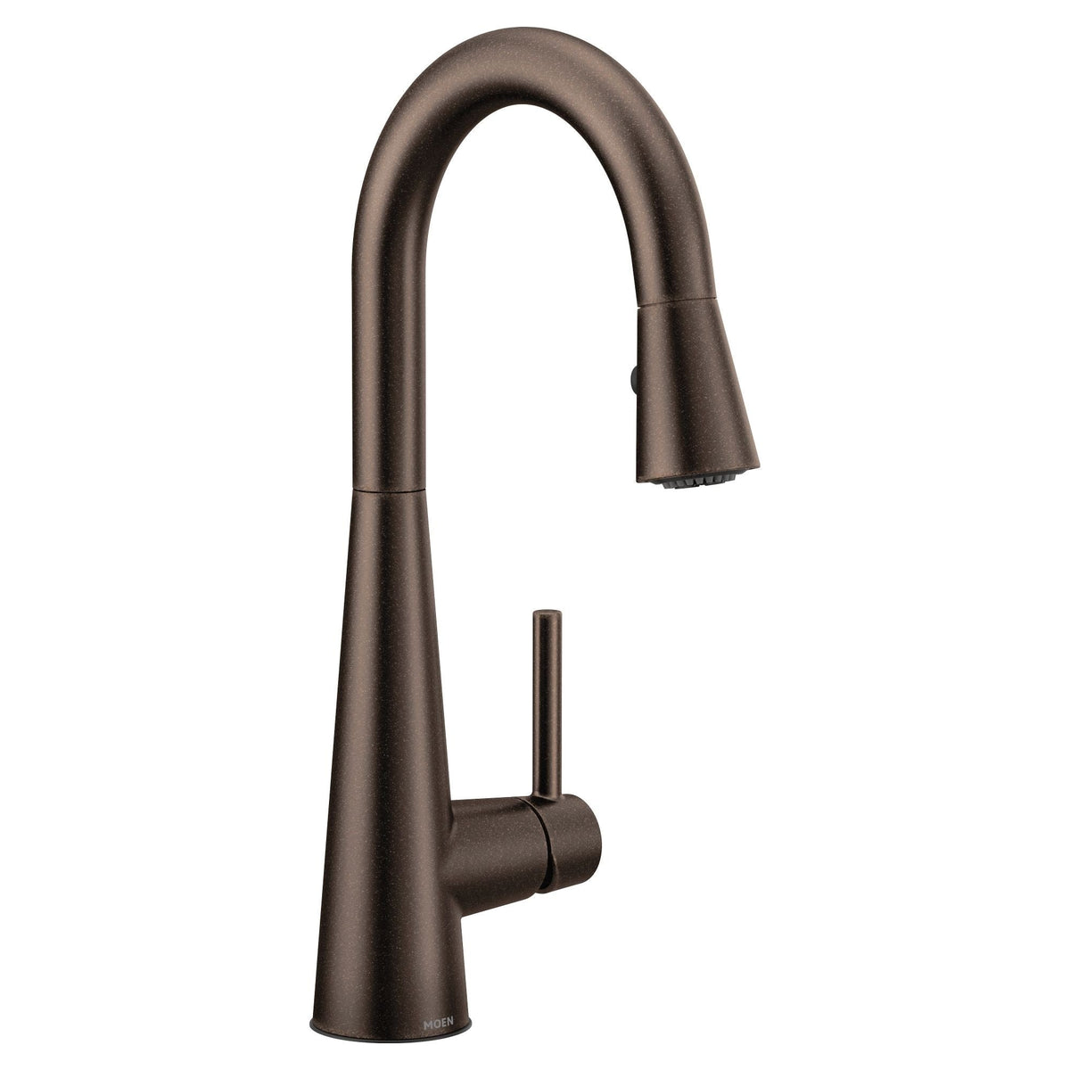 Sleek Single Handle High Arc Pull Down Sprayer Kitchen Faucet, Oil Rubbed Bronze