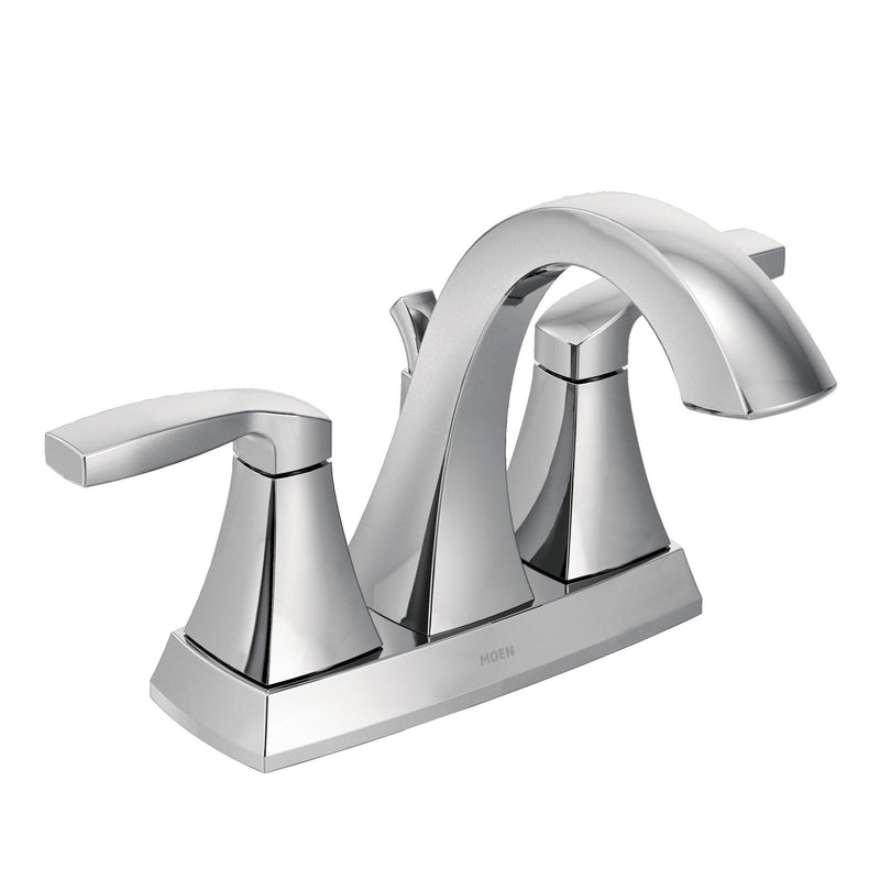 Voss Double Handle High Arc 4-in Centerset Bathroom Sink Faucet, Chrome U3017