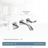 Voss Two-Handle Wall Mount Bathroom Faucet Trim Kit (Valve Required), Chrome