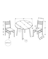 Dining Set, Taupe, 3-pc