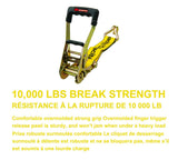10,000-lb Ratchet Tie Down Strap, Abrasion Resistant, 2-in x 27-ft