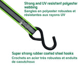 1,500-lb Reflective Ratchet Tie-Down Strap with Padded D-Handle, 1-in x 12-ft, 2-pk
