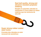 3,300-lb Retractable Heavy-Duty Ratchet Tie Down Straps, 2-in x 10-ft, 2-pk