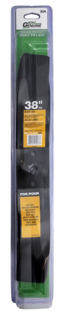 3-in-1, 2-Blade Replacement Set for 38-in Lawn Tractor Cutting Decks, Black