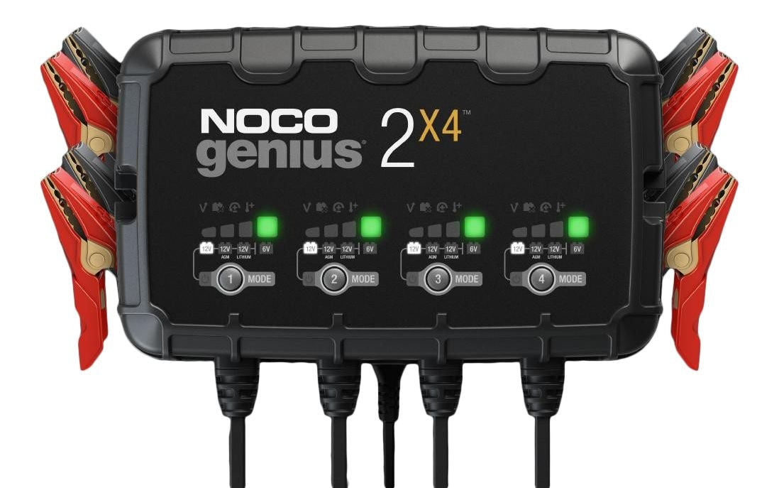 GENIUS2X4 Smart Battery Charger/Maintainer/Desulfator, 4-Bank, 8-Amp, 6V/12V