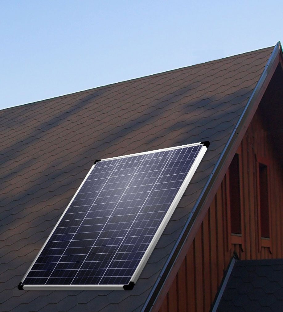 100 Watt, 12V Crystalline Solar Panel Kit with Stand and Charge Controller