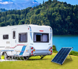 100 Watt, 12V Crystalline Solar Panel Kit with Stand and Charge Controller