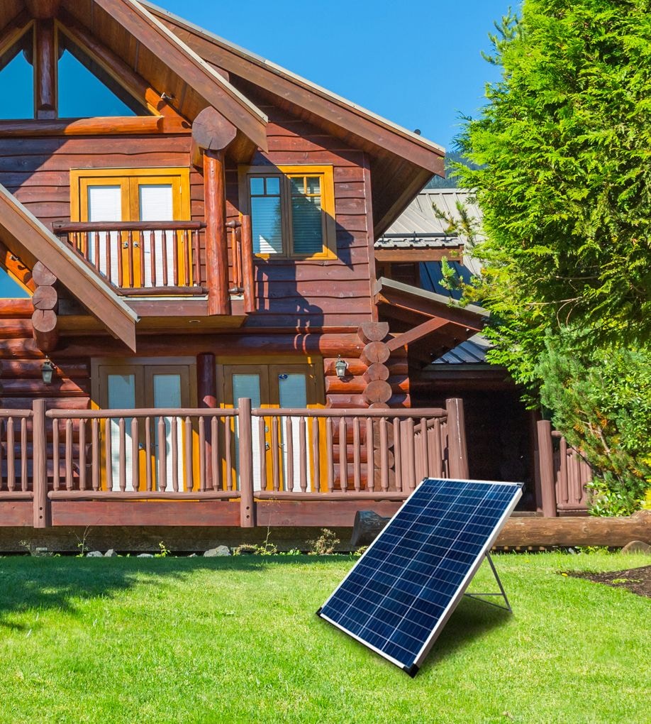 100 Watt, 12V Crystalline Solar Panel Kit with Stand and Charge Controller