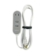 6-ft 6-in 16/2 Extension Cord with 2 USB Outlets, Travel design, White