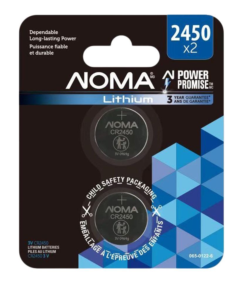 CR2450 Lithium Battery, Long-Lasting Power, 2-pc