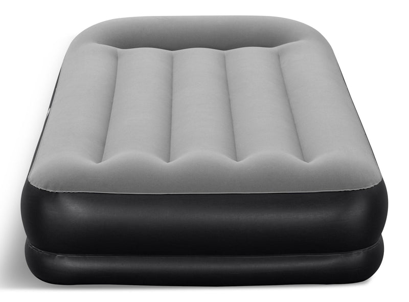 Tritech Double High Flocked Airbed, Twin, Grey, 75x38x14-in R3850