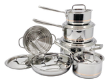 5-Ply Copper Core Stainless Steel Cookware Set, Oven Safe, 12-pc