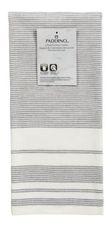 All-Purpose Striped Cotton Terry Kitchen Towels, Grey, 2-pk