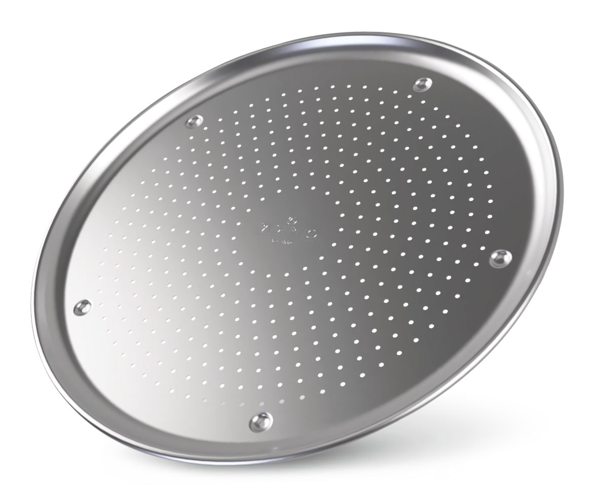 Professional Uncoated Aluminum Round Pizza Crisper Pan, 16-in