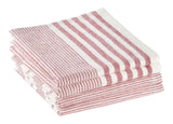 Striped Cotton Terry Square Dish Cloths, Red, 4-pk