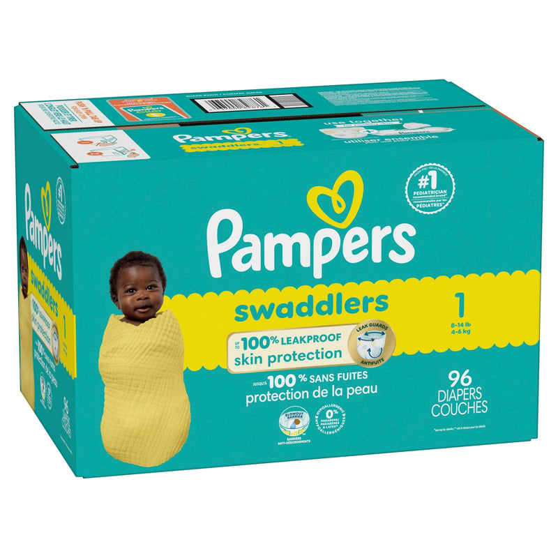 Swaddler Size 1 Leak-Free Baby Diapers, 96-pc A7165