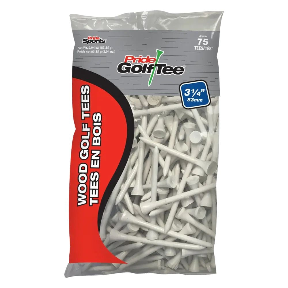 Pride Biodegradable Hardwood Golf Tee, 3-1/4-in, 50-pk, White