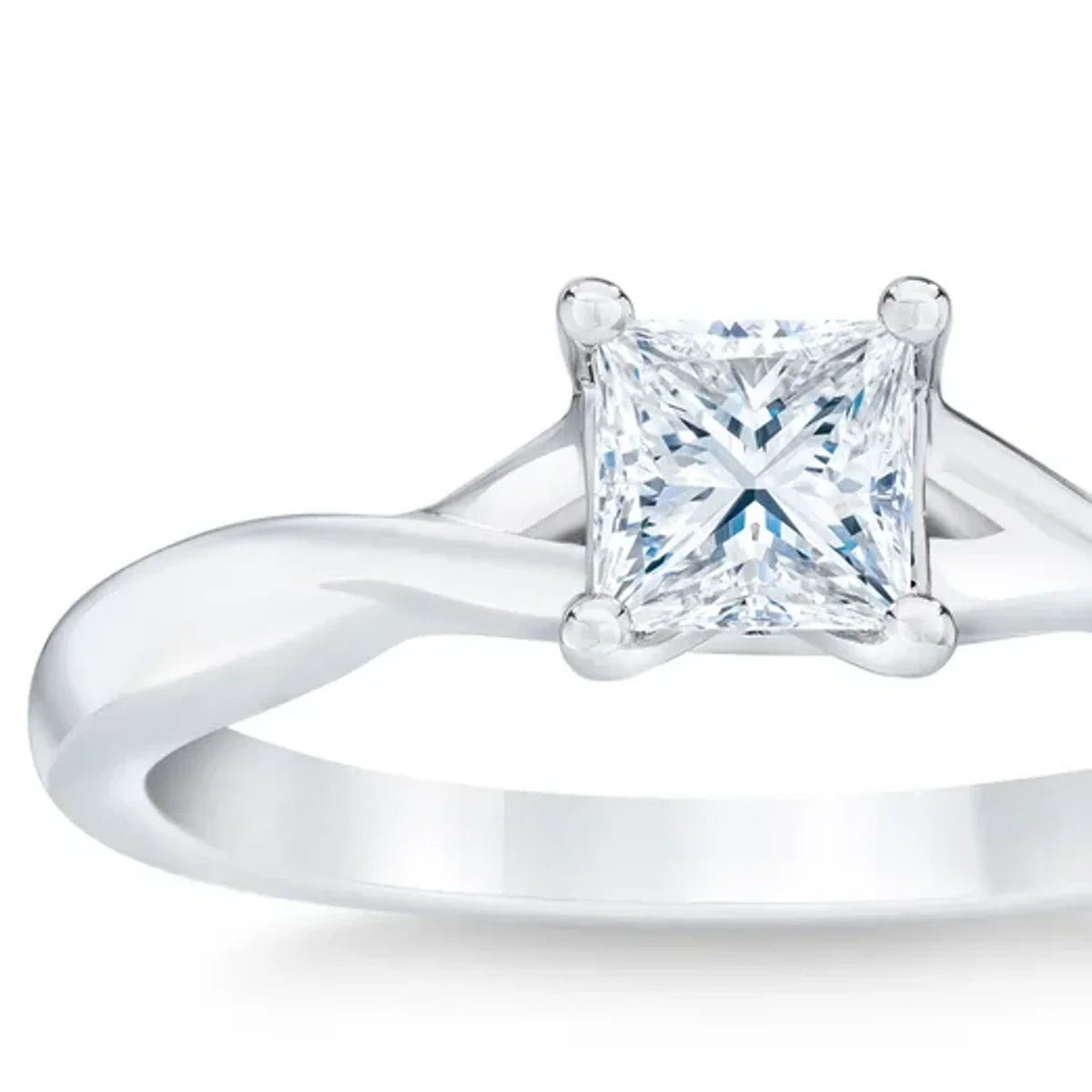 Princess Cut Diamond Solitaire Ring (0.50 ct)