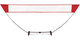 Outdoor Portable Easy Set-up Badminton Net, Red, 15-ft, 7-pk, All Ages, for Lawn Game Activities