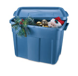 Roughneck Stackable Storage Box with Lid, 68-L, Blue