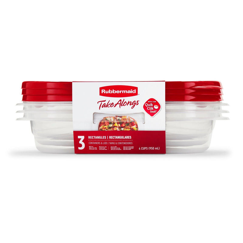 TakeAlong Rectangle Plastic Food Storage Container Set with Quik Clik Seal Lid, 6-pc M7290