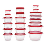 TakeAlong Rectangle Plastic Food Storage Container Set with Quik Clik Seal Lid, 40-pc