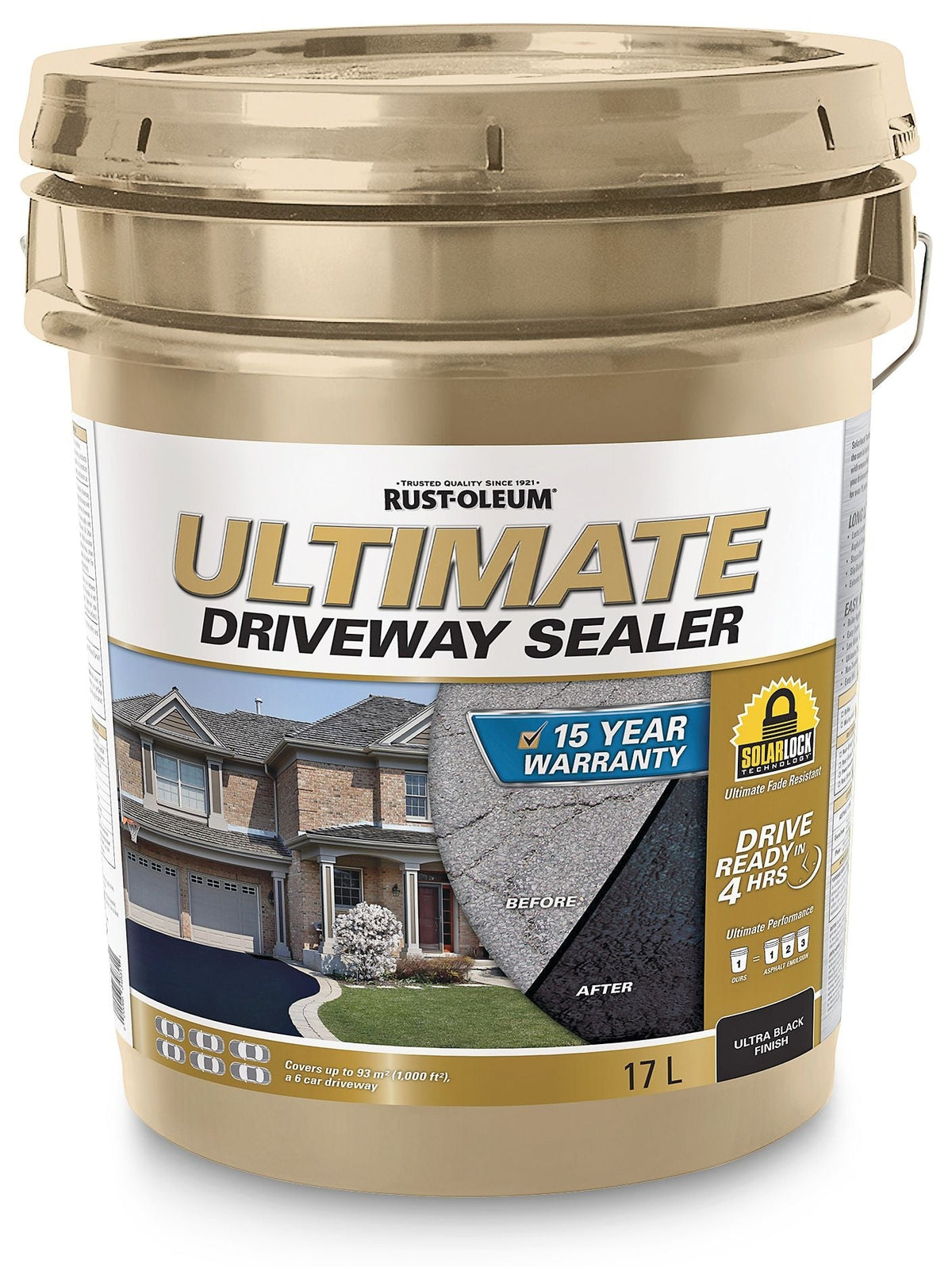 15-Year Ultimate Asphalt Driveway Sealer, 1000 sq. ft Coverage, Ultra Black, 17-L