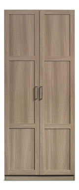 2-Door Storage Cabinet With Adjustable Shelves, Oak Finish