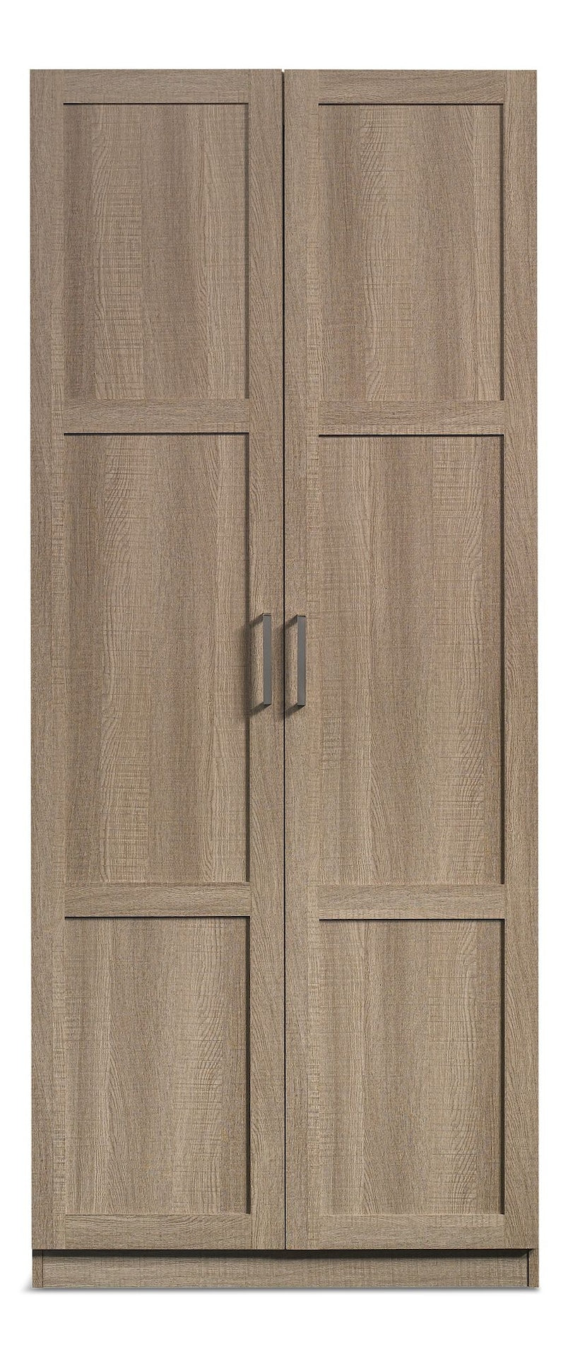 2-Door Storage Cabinet With Adjustable Shelves, Oak Finish