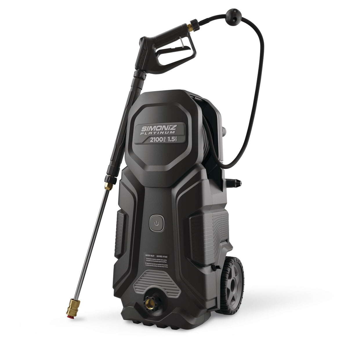 Platinum 2100 PSI 1.5 GPM Corded Cold Water Wheeled Brushed Electric Pressure Washer with Foam Blaster