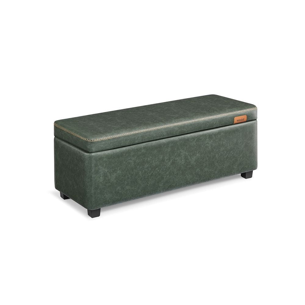 Home Mid-Century Modern Green Storage Ottoman