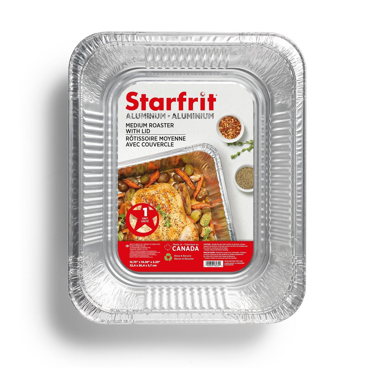 Medium Disposable Aluminum Rack Roaster with Board Lid