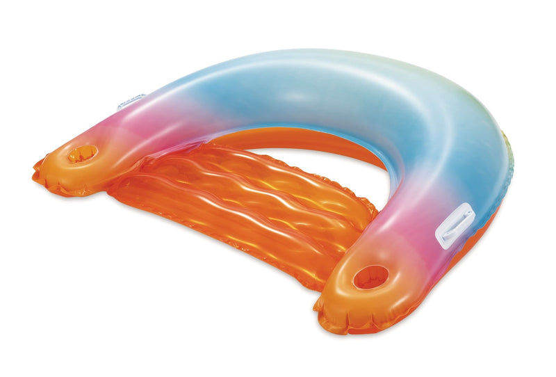 Sunset Inflatable Ombre Pool Floating Chair with Cup Holders, Multi-Colour R940