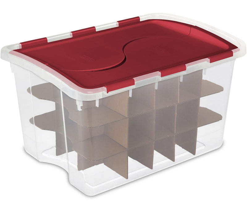 Transparent Ornament Storage Box with Flip-top Lid, 45-L U9231