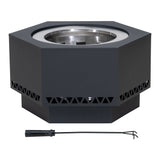 Hexagonal Low Smoke Stainless Steel Fire Pit, 26-in