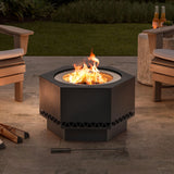 Lawrence Hexagonal Low Smoke Firepit, 28-in