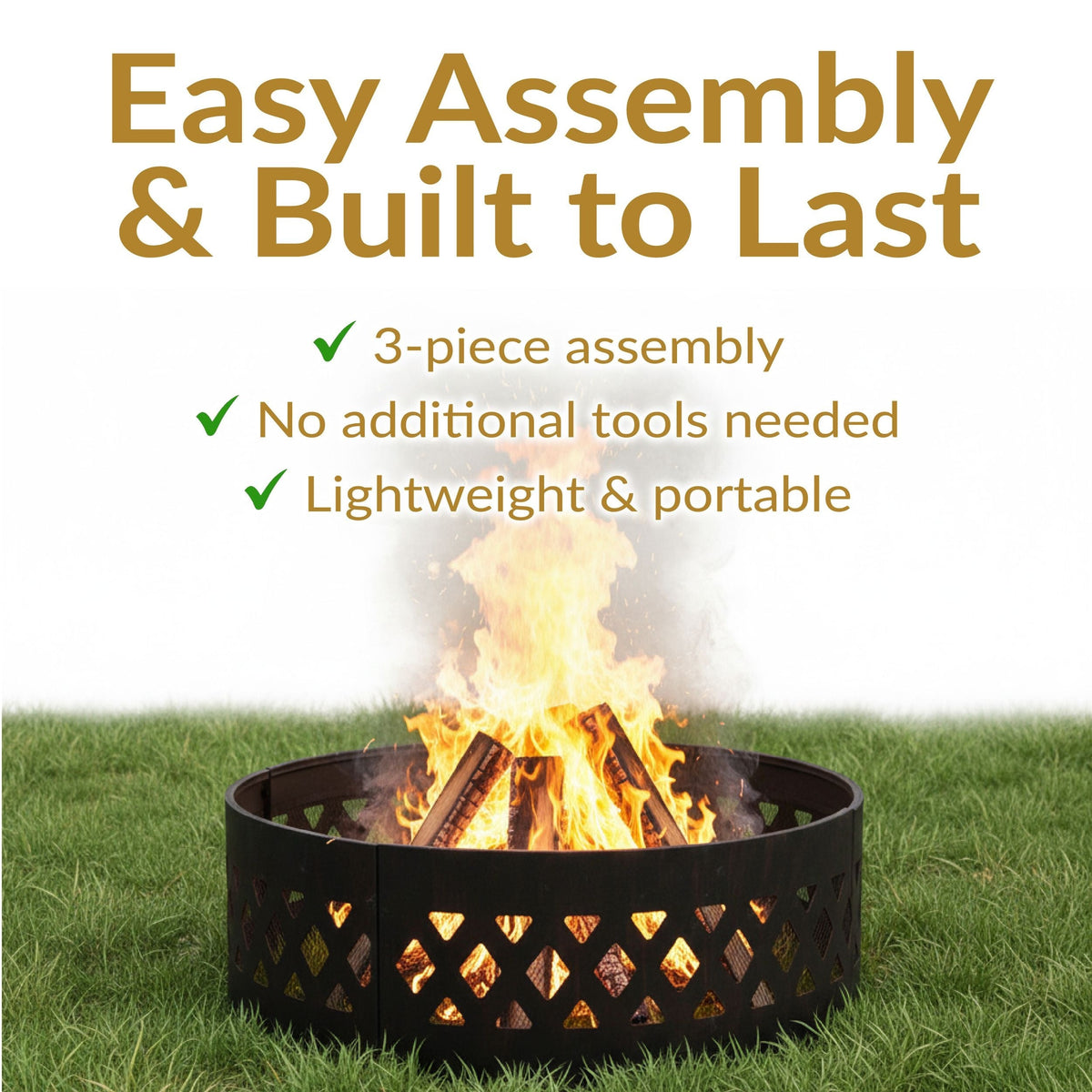 Decor Cut Out Wood-Burning Fire Ring, 36-in