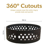 Decor Cut Out Wood-Burning Fire Ring, 36-in